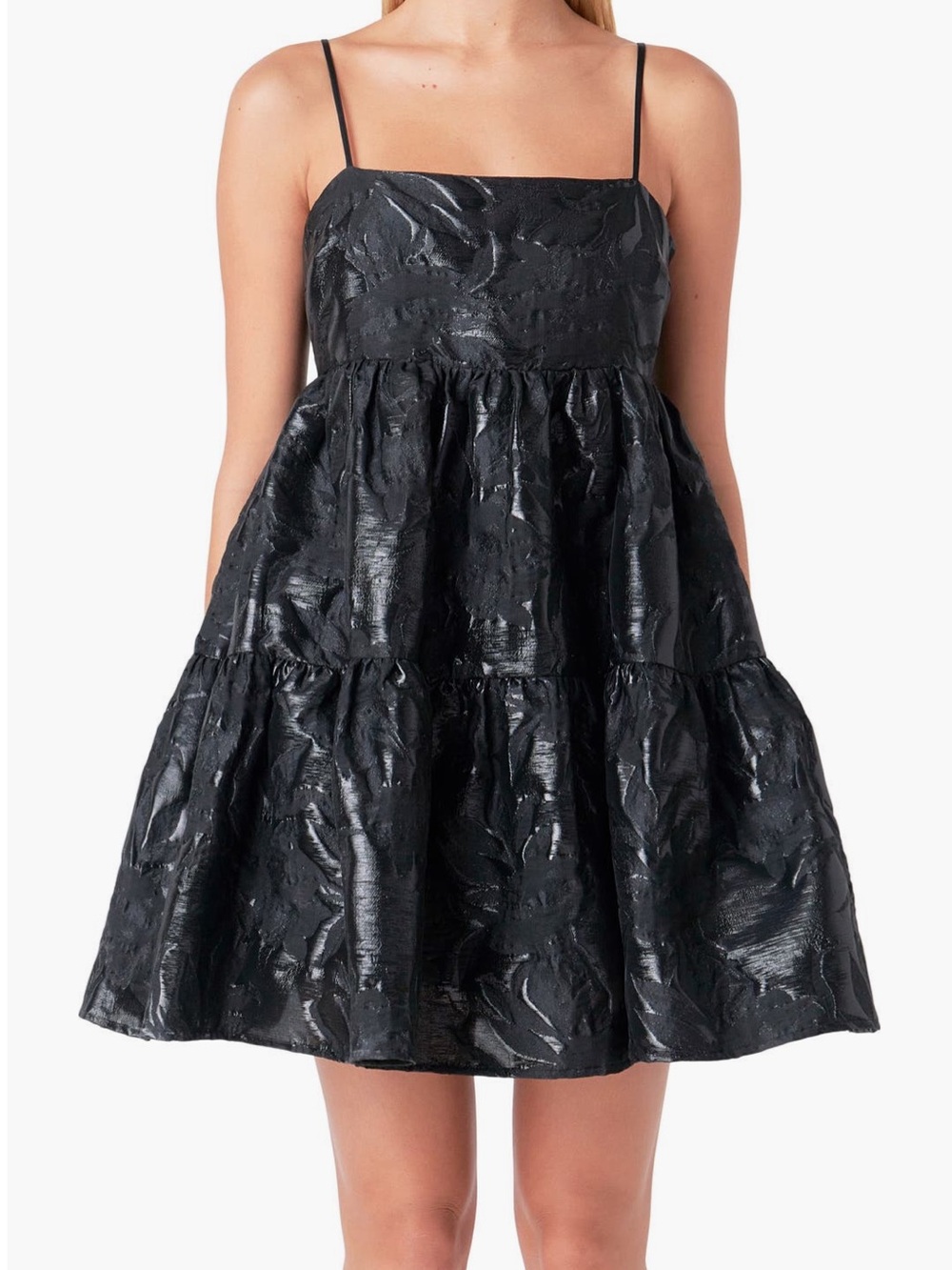 ENDLESS ROSE➕NWT Square•Neck Babydoll Mini Dress - Picture 6 of 14